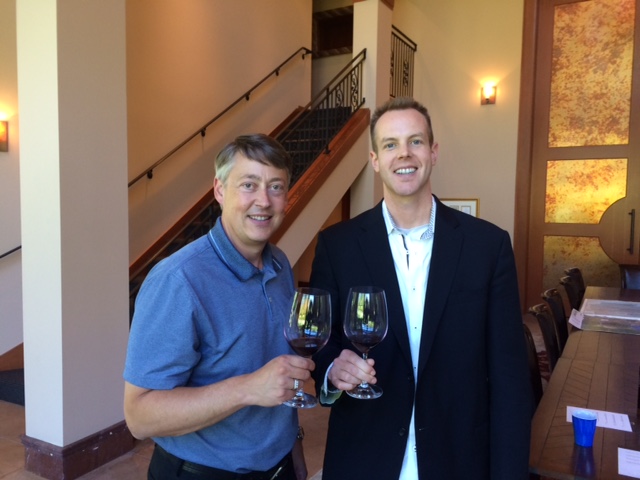 Here I am (R) tasting at the gorgeous Quilceda Creek winery with their general manager, John Ware (L).