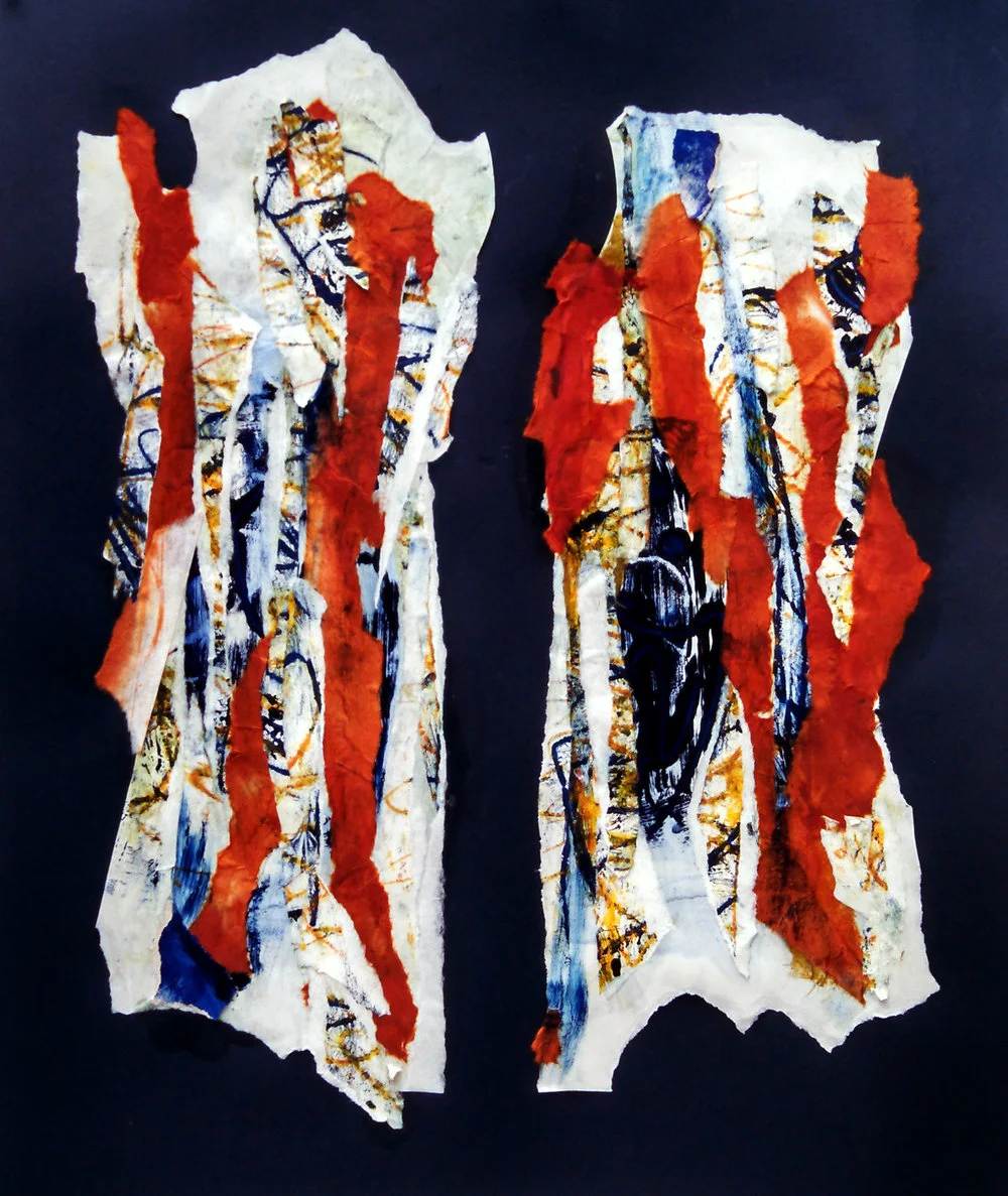 Leaf Chromosomes No. 2, 2015 monotype, collage, 18" x 24" (46cm x 61cm), private collection, Rochester, New York