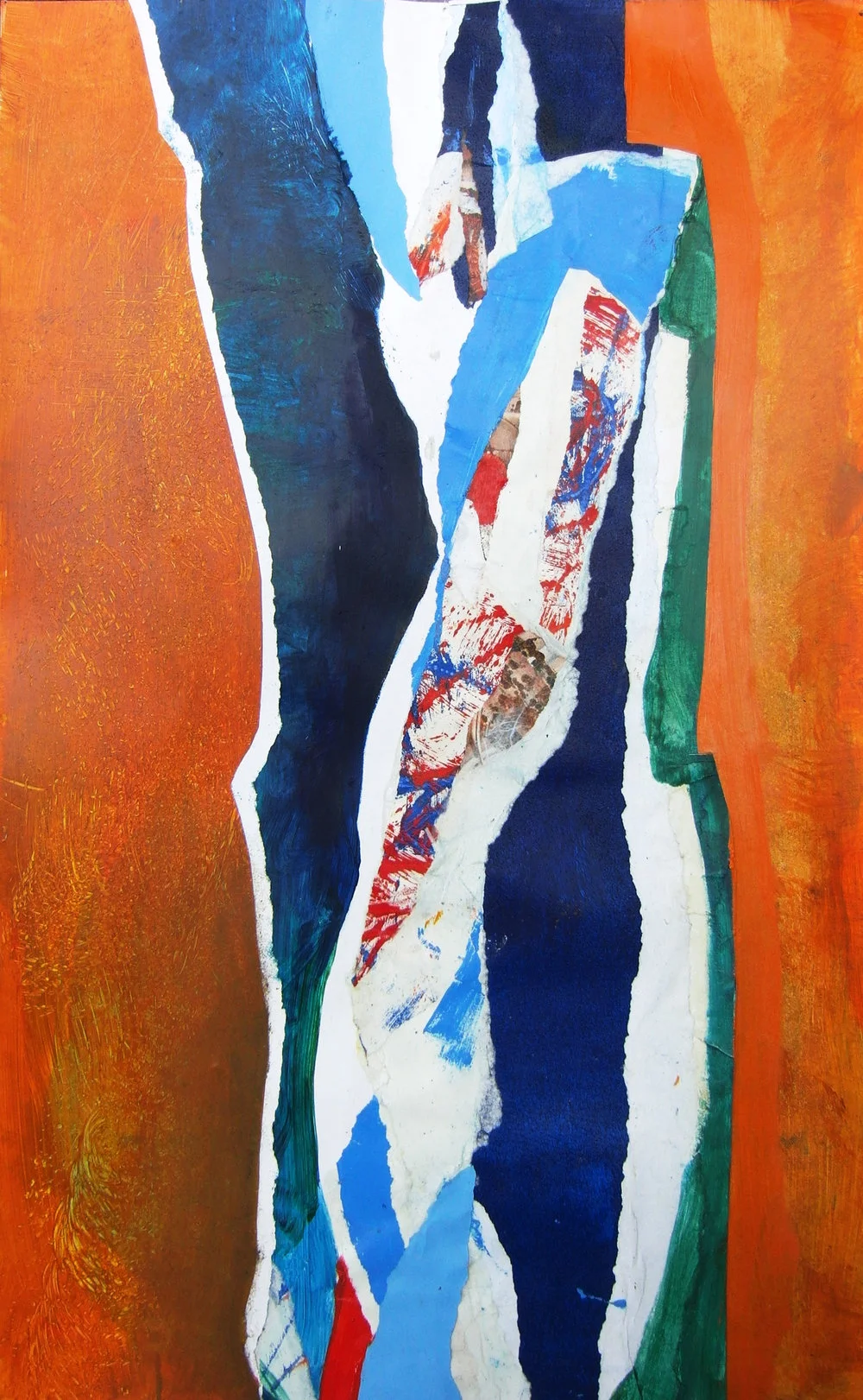 Iris Bud Sunrise, 2014, monotype, collage, 18" x 24" (46cm x 61cm)
