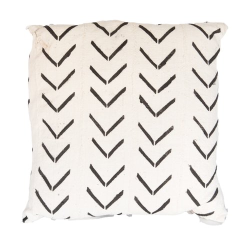 Mud Cloth Square Pillows white black