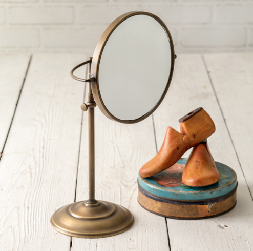 Vintage Style Brass Vanity Mirror, Brass Vanity Mirror