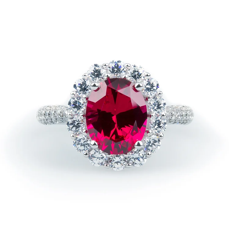 Red Coloured Cluster Ring