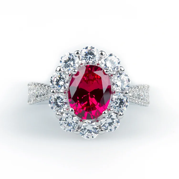 Red Coloured Cluster Ring