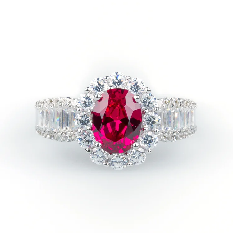 Red Coloured Cluster Ring