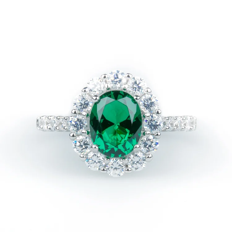 Green Coloured Cluster Ring