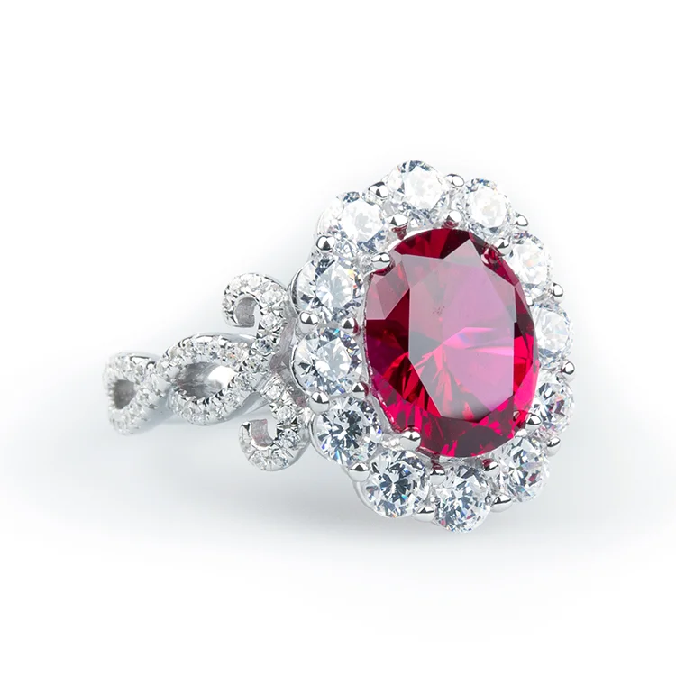 Red Coloured Cluster Ring