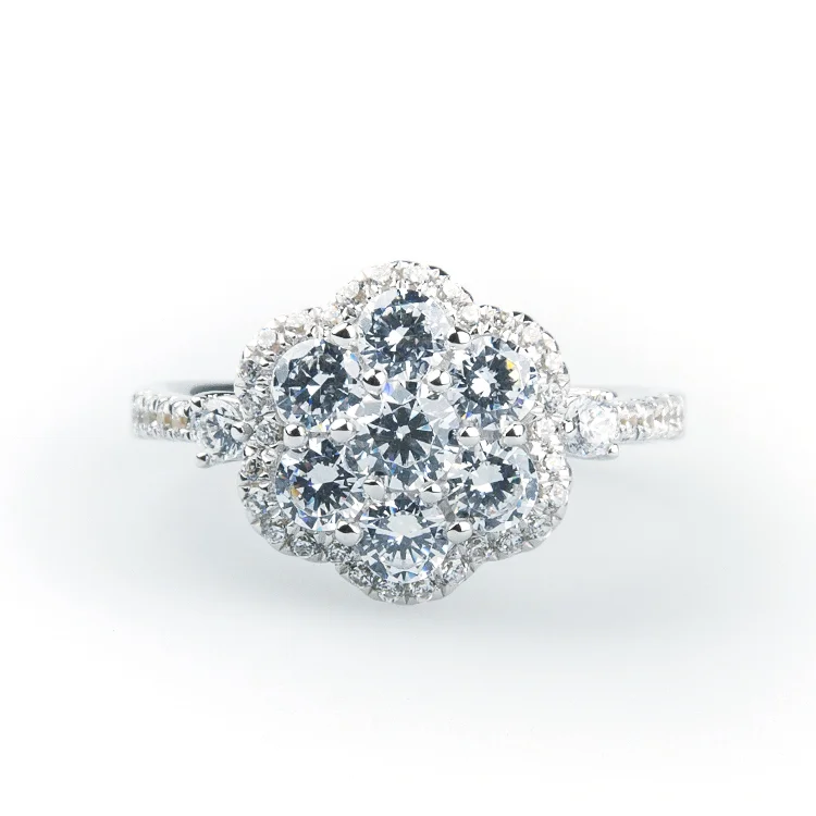 Halo Flower Cluster Ring