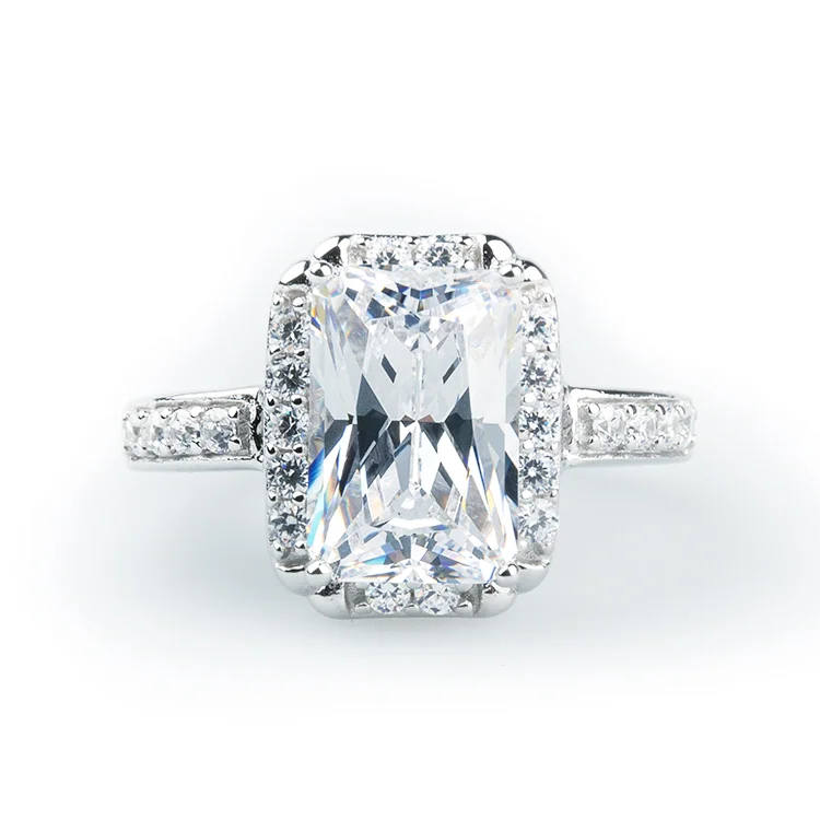 Emerald Cut Cluster Ring
