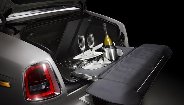 Rolls-Royce champagne set installed in the trunk