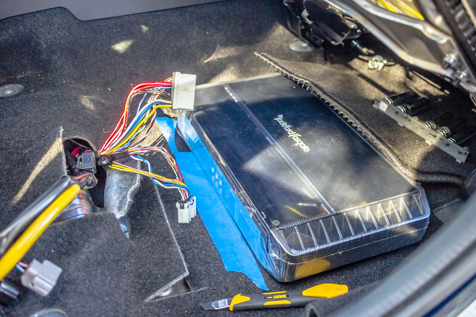 2013 Mitsubishi Lancer Evolution Amplifier Installation.jpg
