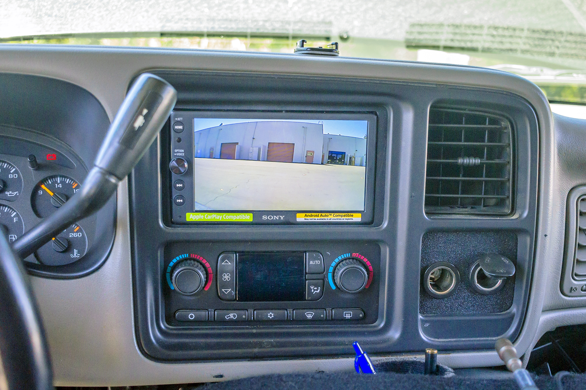 This 2004 Chevy Silverado gets an updated radio with Apple Carplay and