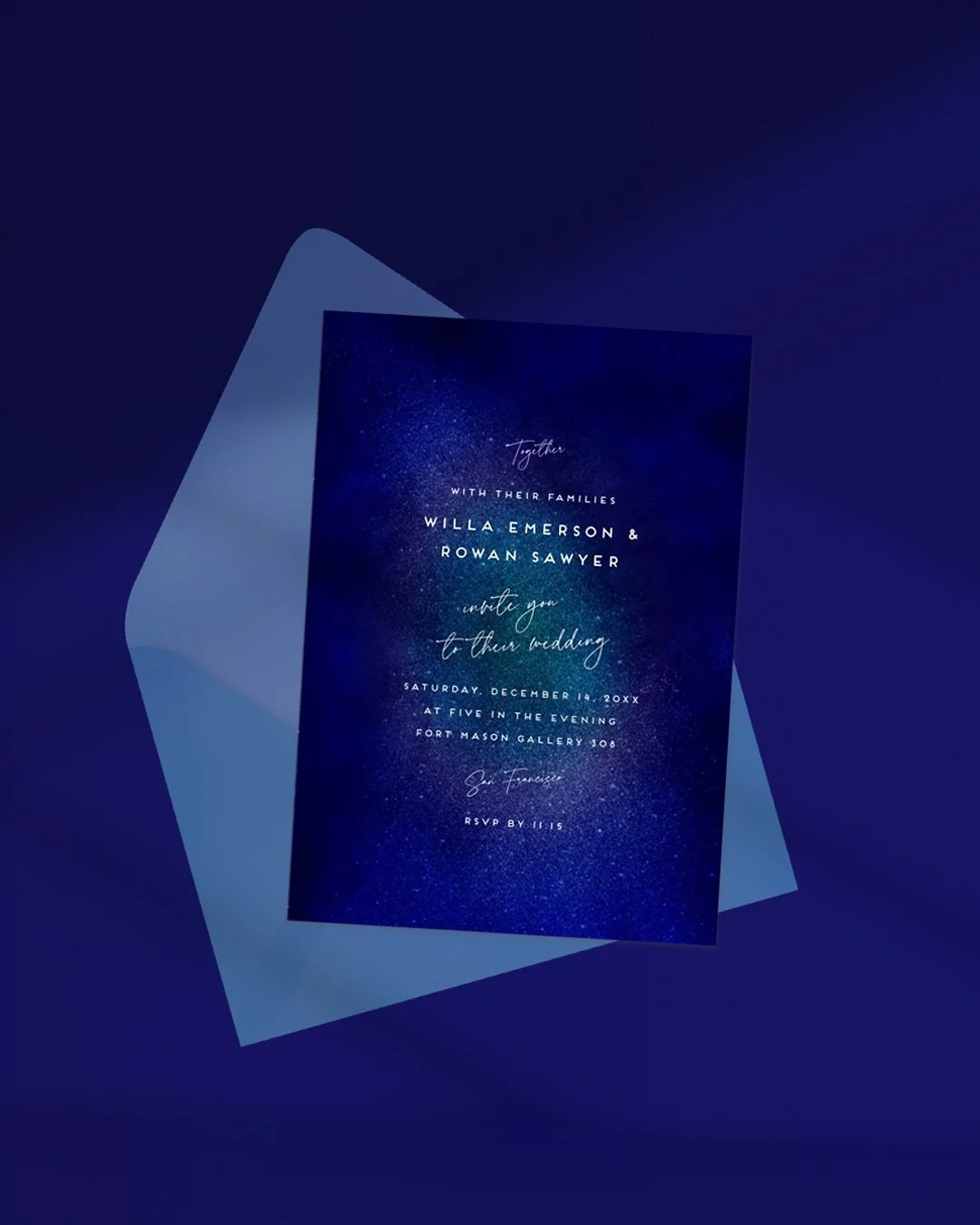 I got a little lost in the stars creating Starfield for @greenvelope . I loved creating these cosmic backgrounds! 
#chicandcontemporary #gvweddingcomp2026