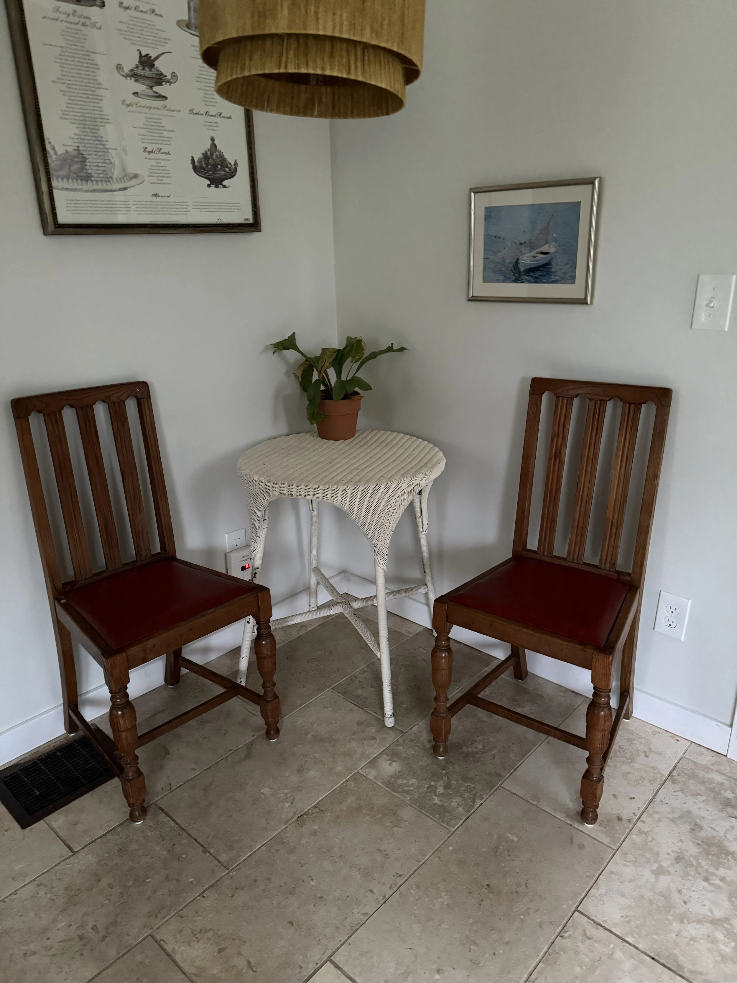 White Wicker Cafe Table