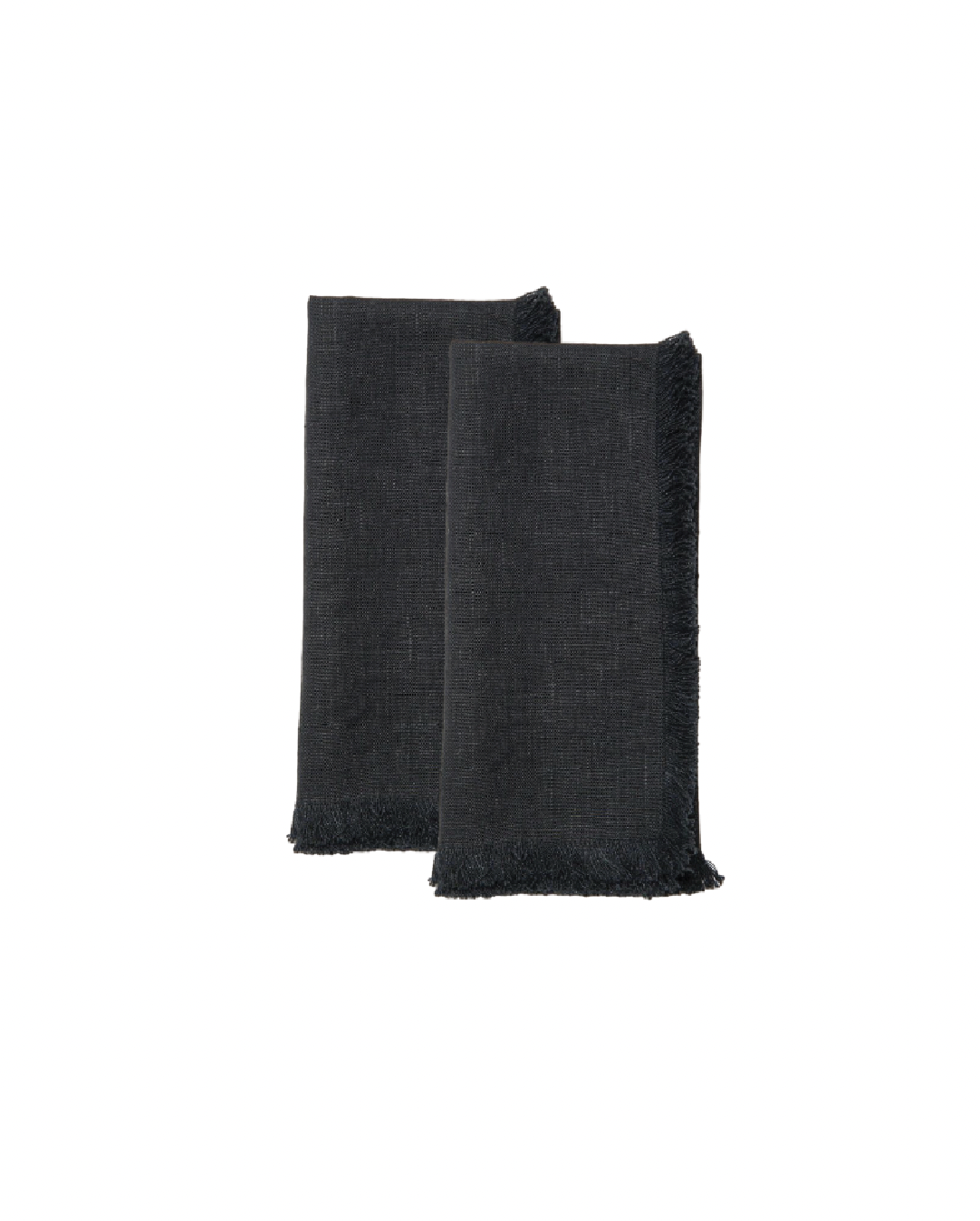 Stonewashed Linen Dinner Napkins, Set of 2, Black