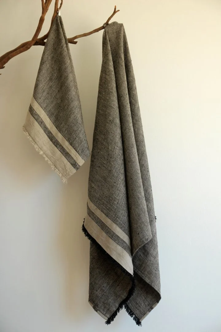 LAVA | Black and Natural Bath Towel.jpeg