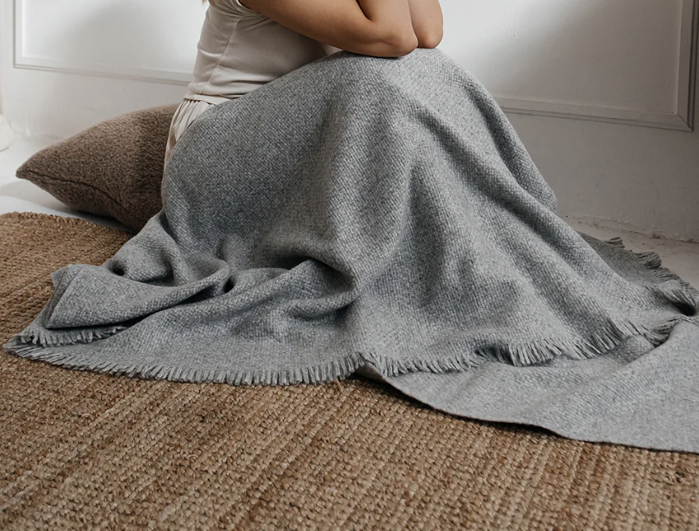 LAVA | Textured Alpaca Throw, Light Grey in situ.png
