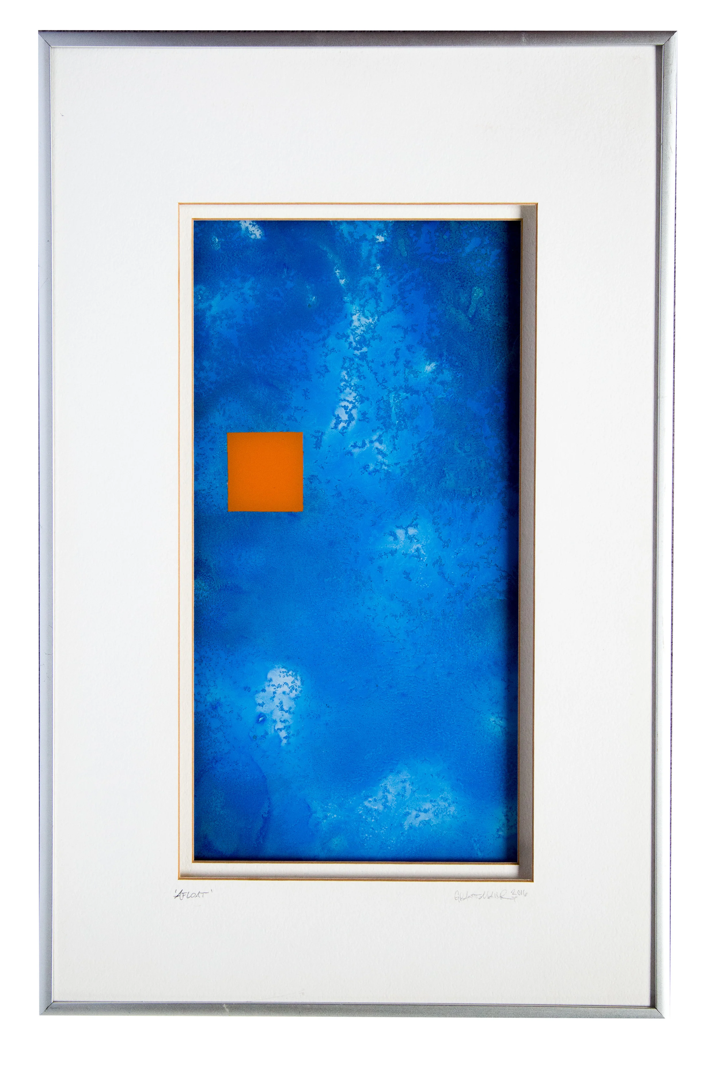 Afloat | 13"x20" Acrylic and Spray paint on glass/framed NFS