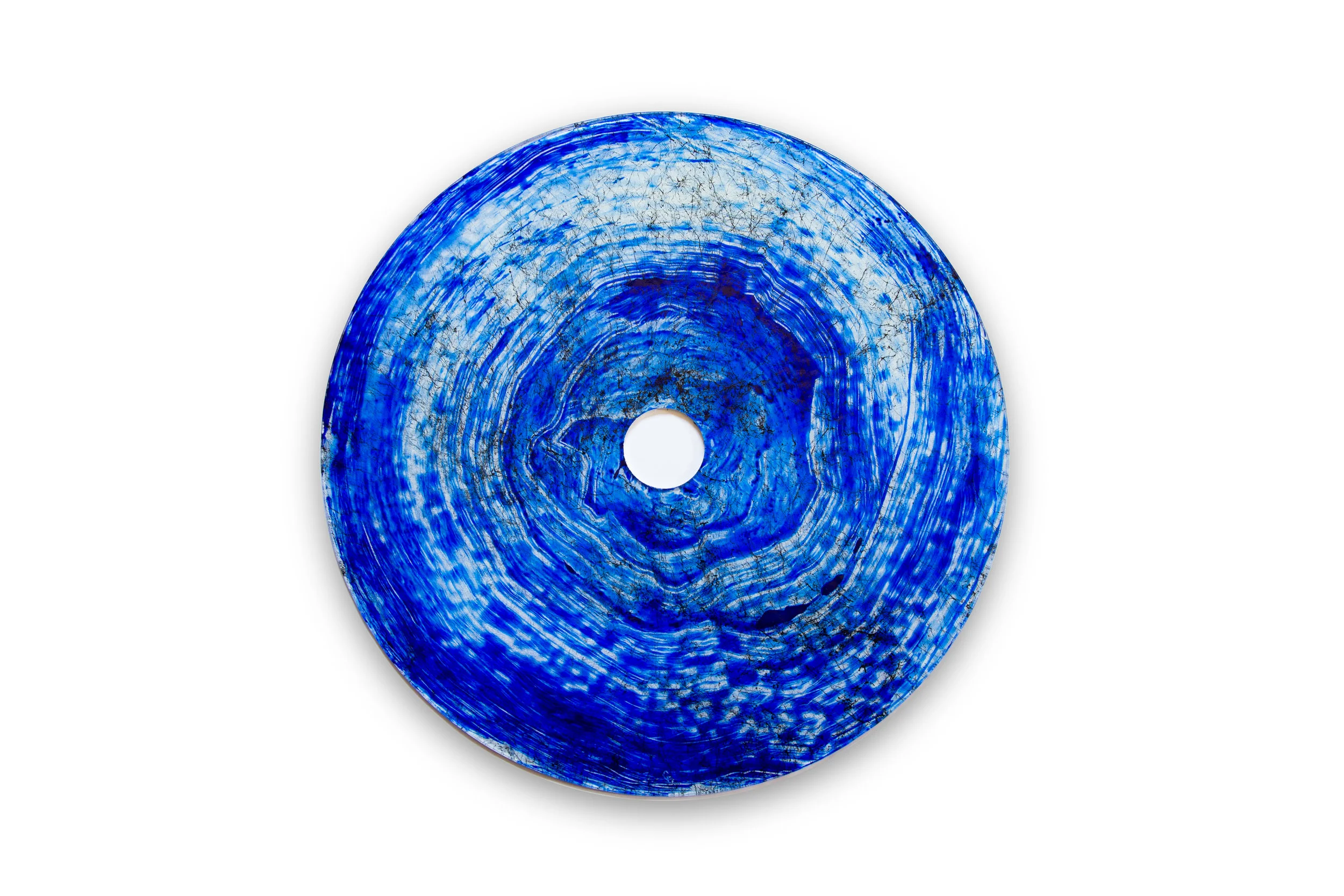 Self Reflections Series | 22" diameter Spray Paint/Acrylic on glass $250