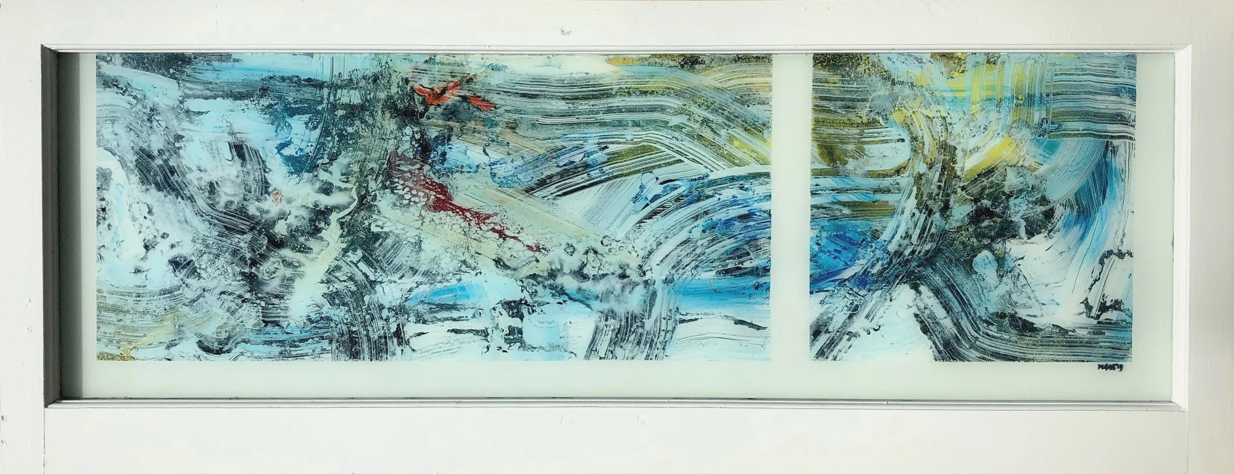 Summer | 36” x 15” Acrylic and spray paint on glass window NFS