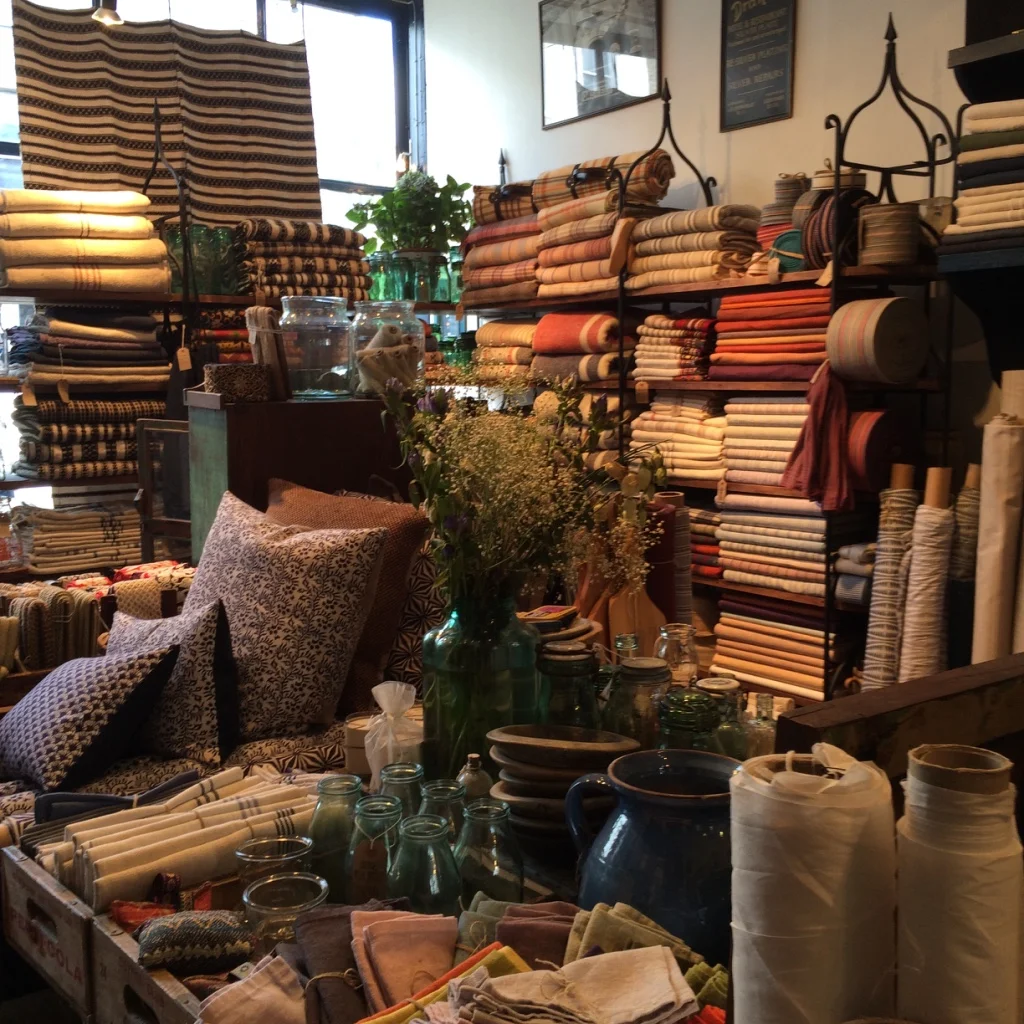 Wonderful collection of odds & ends amidst the fabrics