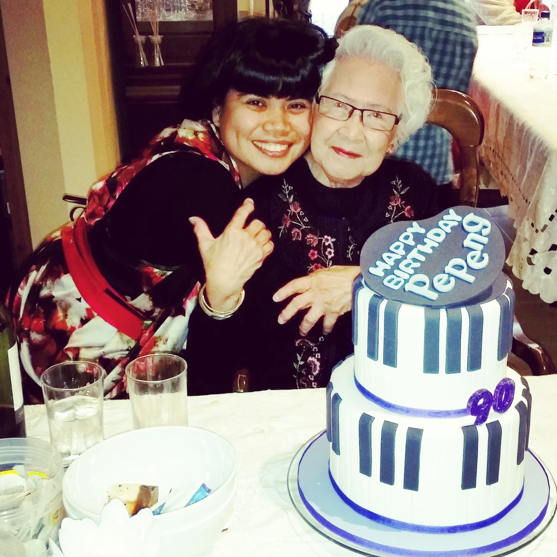 This is love. Grandmother "Pepeng" with her granddaughter on her 90th birthday. 