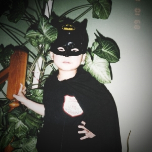 The Caped Crusader at 4 years of age
