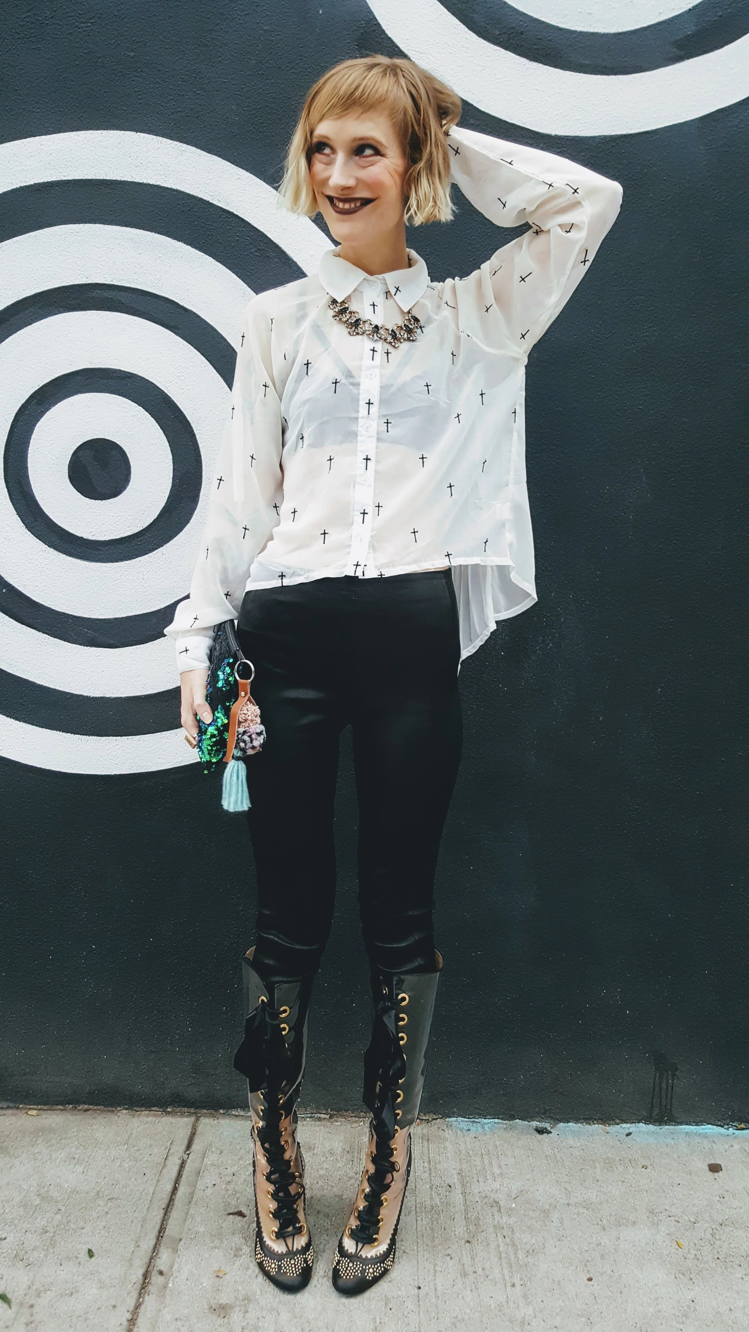 In honor of the show and Halloween, I styled myself in a dark, edgy, steam-punk way.