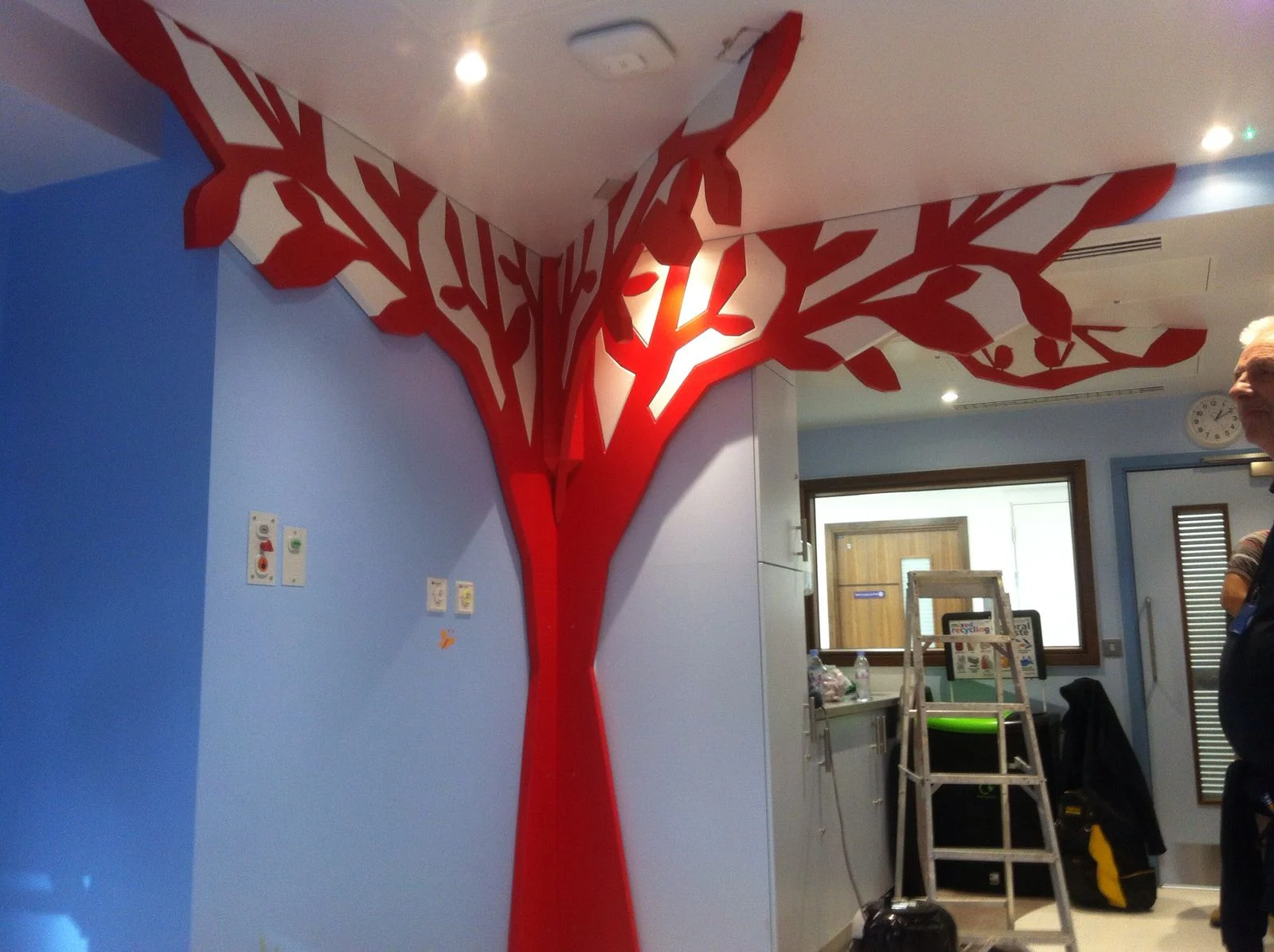 RED MDF Painted Tree