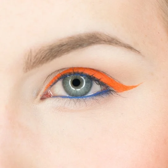 Orange and Blue Liner Perfect for Summer Look Tutorial 