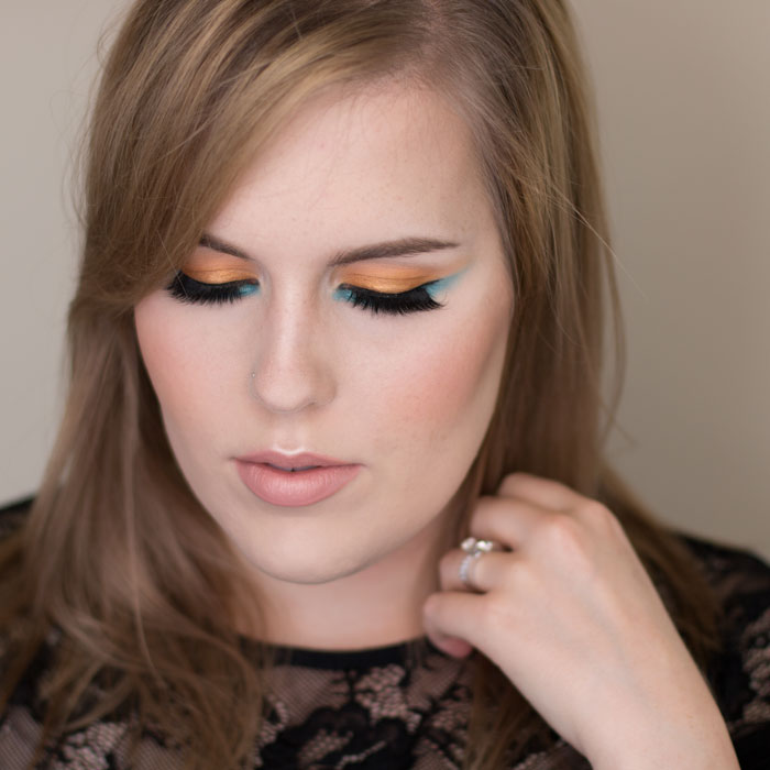 Bright Coppers and Cool Blues Metallics Look
