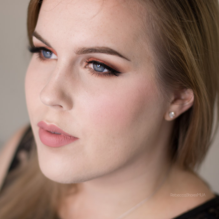 Warm, Copper Eyeshadow using the Batalash Palette with Red Lips Look