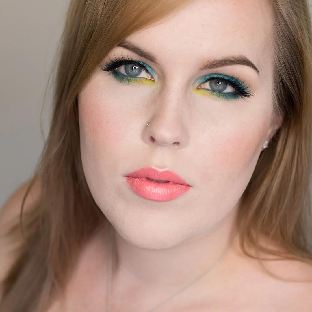 Turquoise and Lime Green Eyeshadow Makeup Tutorial