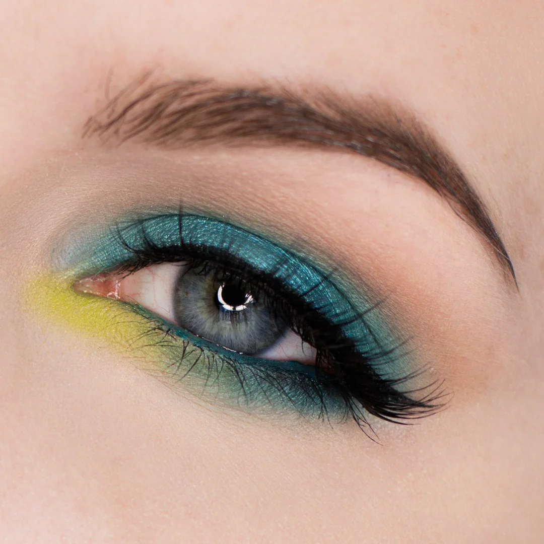Turquoise and Lime Green Eyeshadow Makeup Tutorial