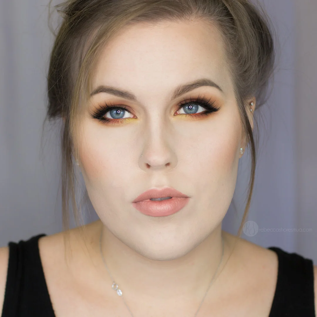Warm Eyeshadow with Orange and Chartreuse Tutorial