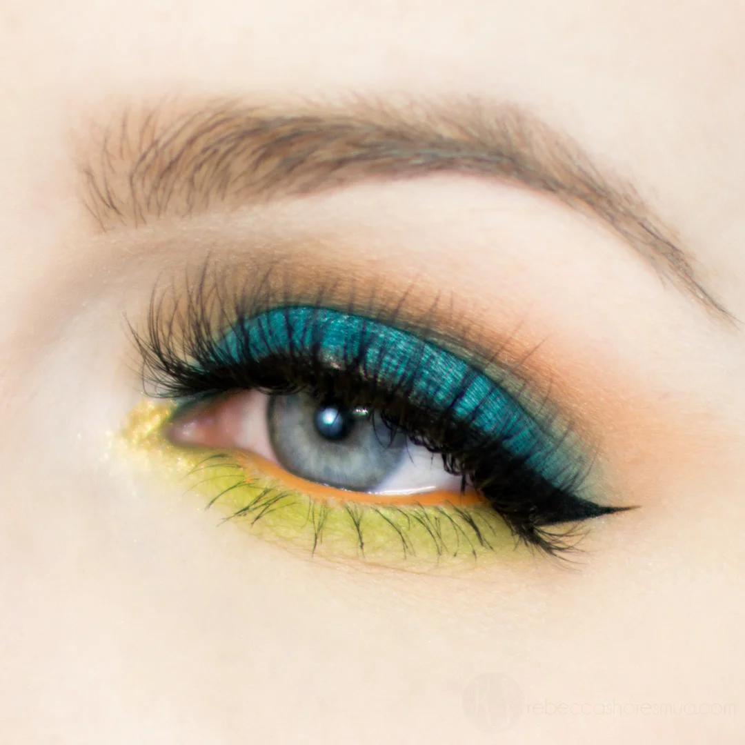 Colorful Teal and Acid Green Makeup Tutorial 