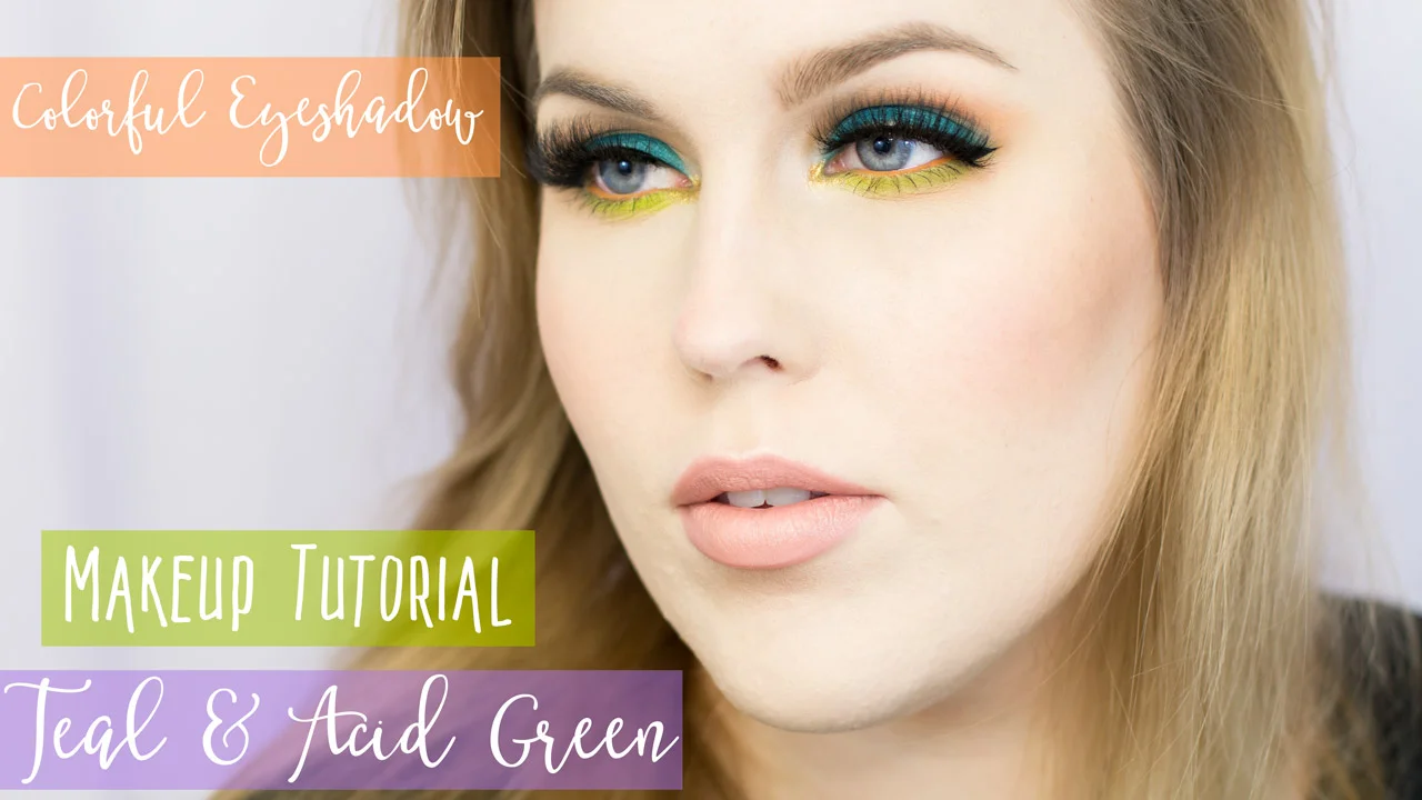 Colorful Teal and Acid Green Makeup Tutorial 