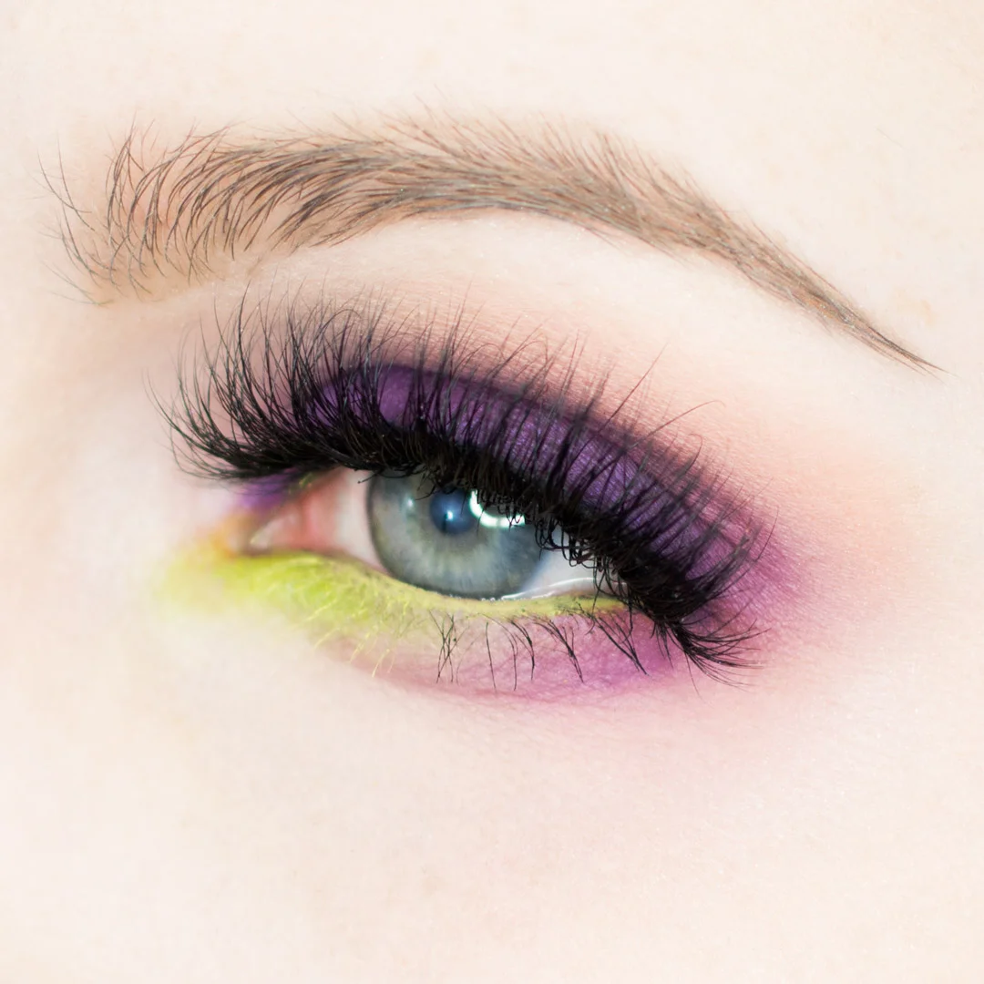 Bright Purple and Acid Green Eyeshadow Makeup Tutorial