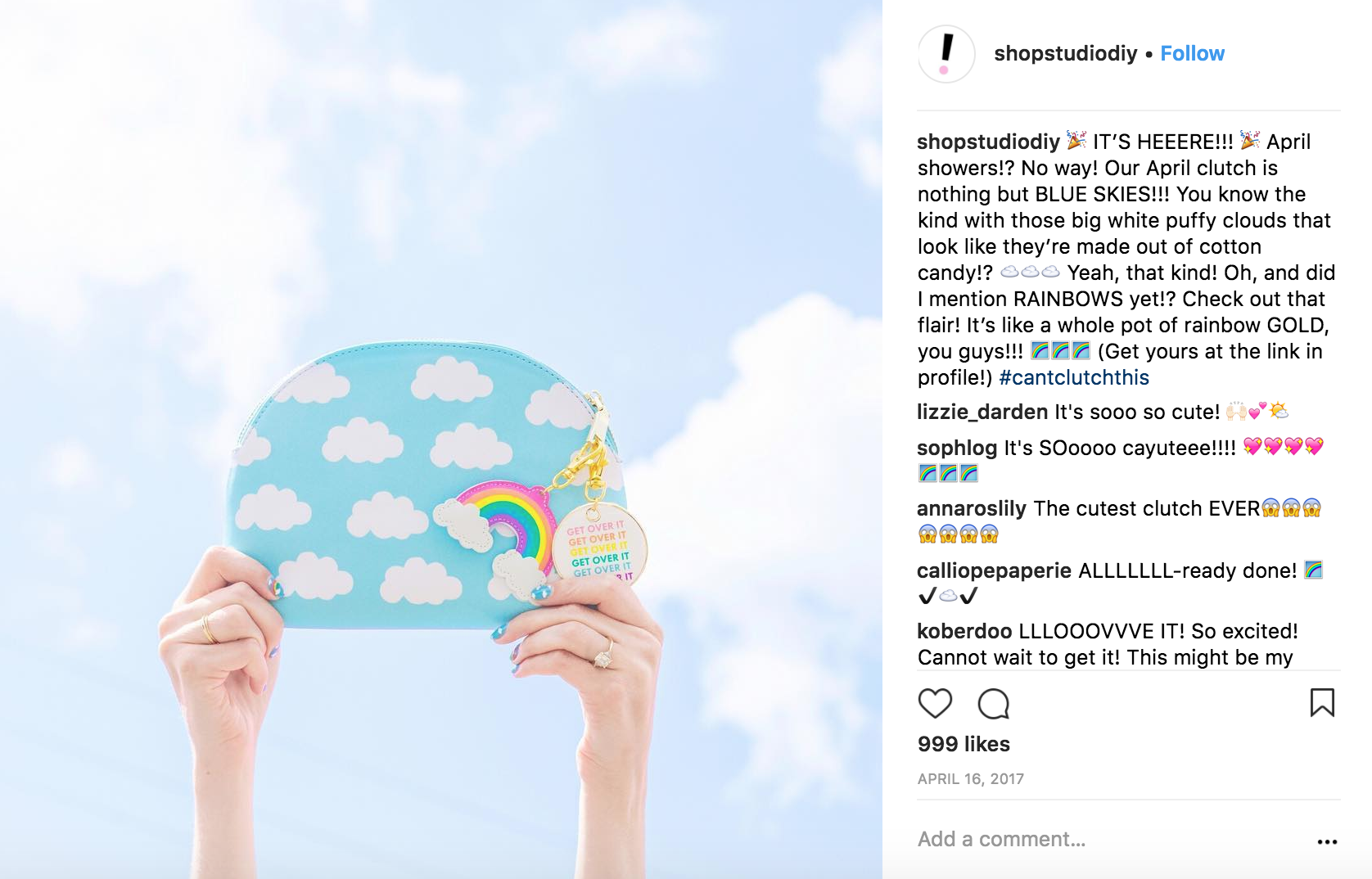 For the monthly Can't Clutch This launch, I made sure that the bestie-like tone in social media captions was extra jazzed.