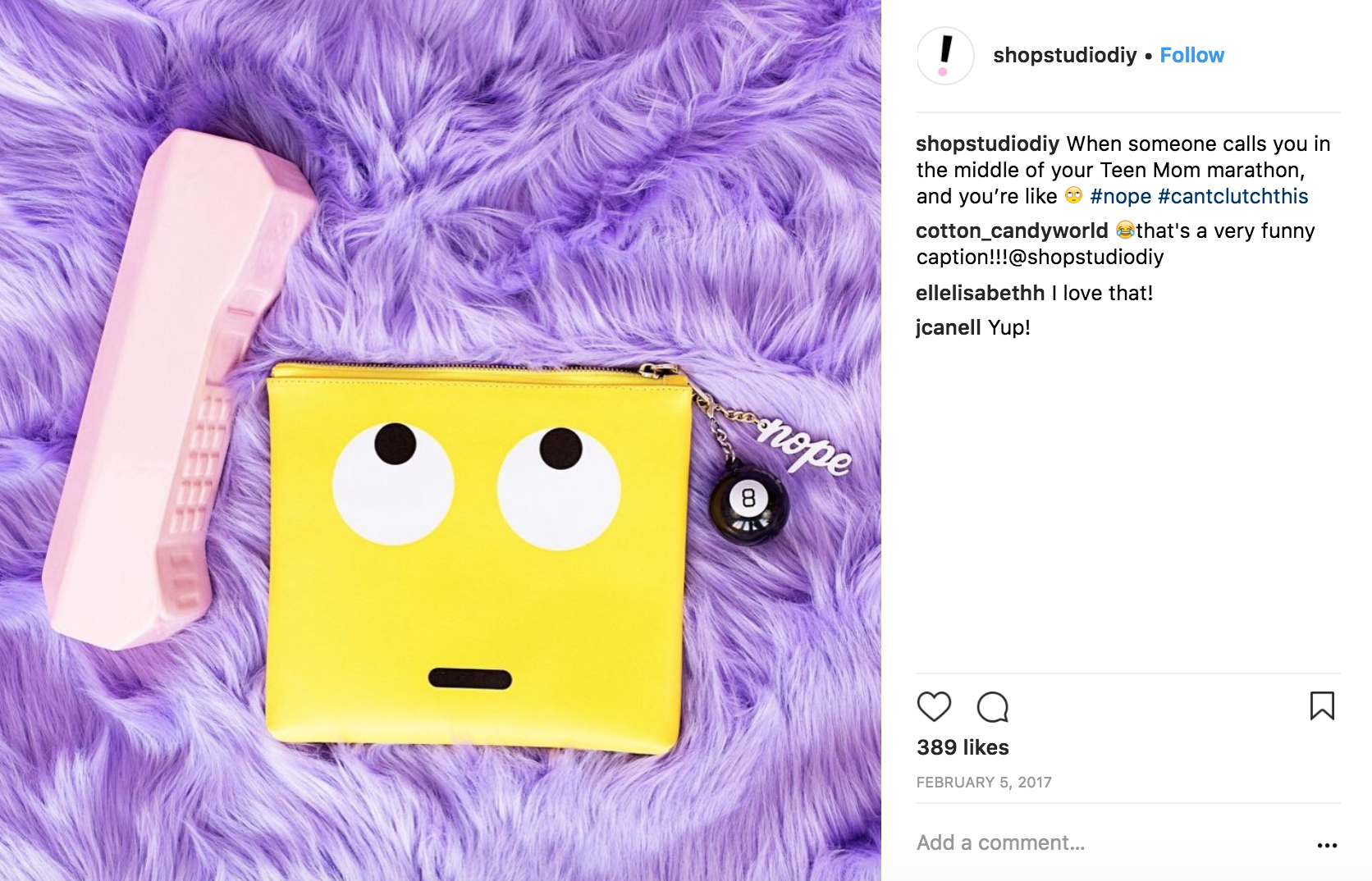 I like to deep-dive the interests of the people who make up a brand until I land on quirky gems that add a unique shot of personality. In this case, Kelly's love of Teen Mom made an appearance in a social caption.