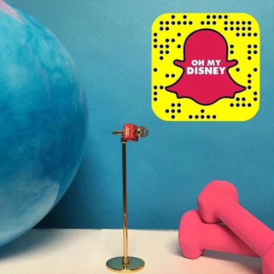 I wrote a Snapchat sketch show called Snap Tonight . This was a promotional photo for a fitness segment. Yes, that’s a tiny microphone.