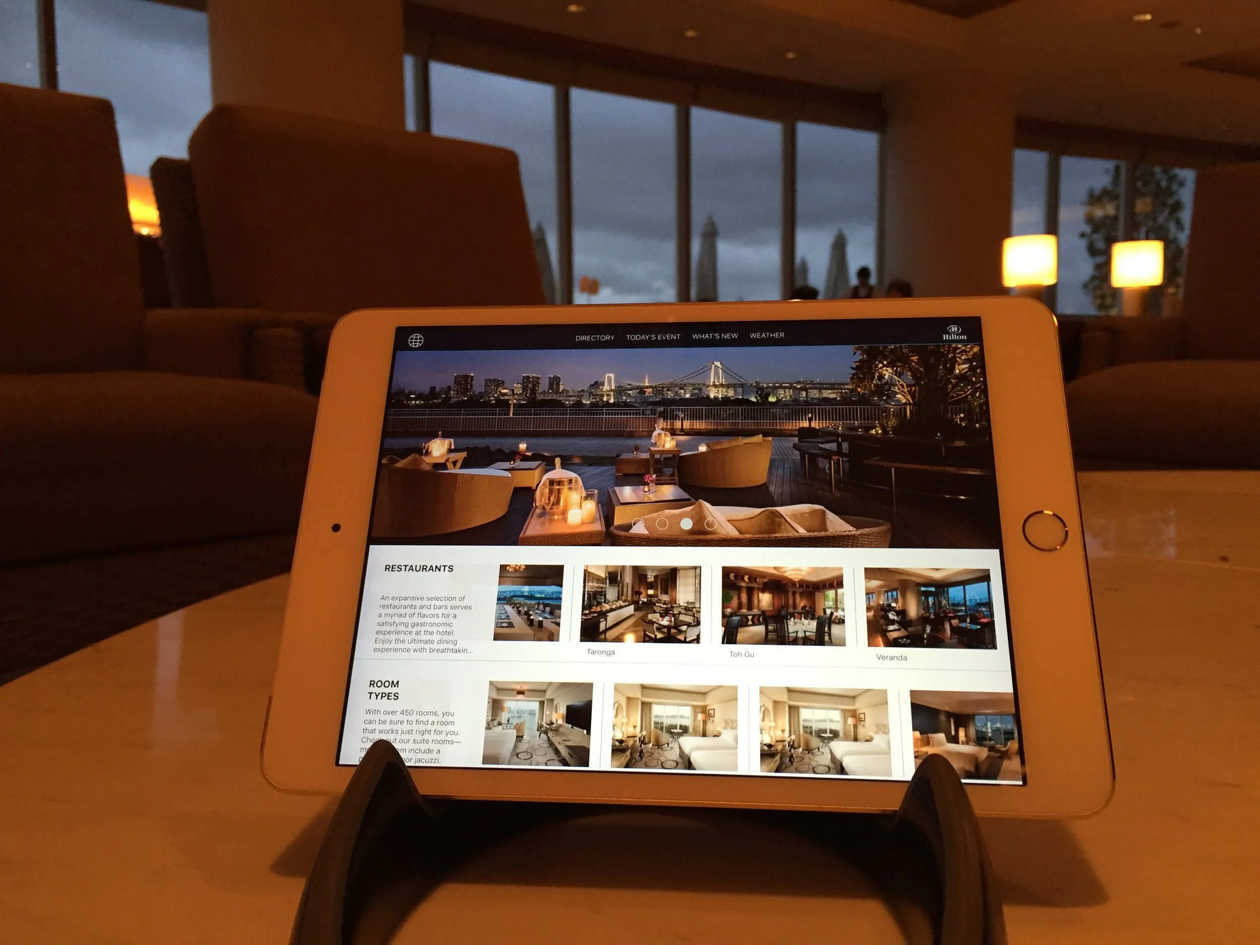 Maikai's custom enterprise mobile application for Hilton Tokyo Odaiba.