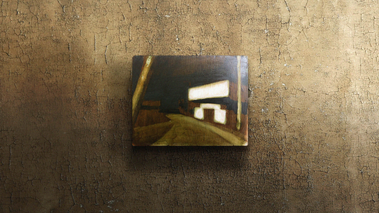 Work on wood 13x17 cm Mixed media Sold