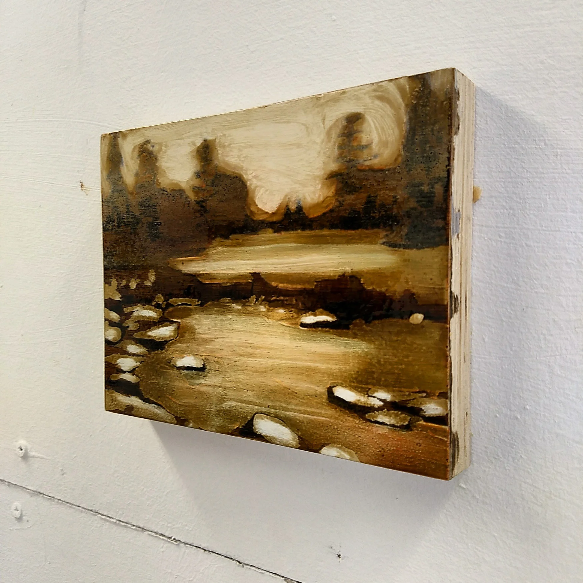 Work on wood 13x17 cm Mixed media Sold