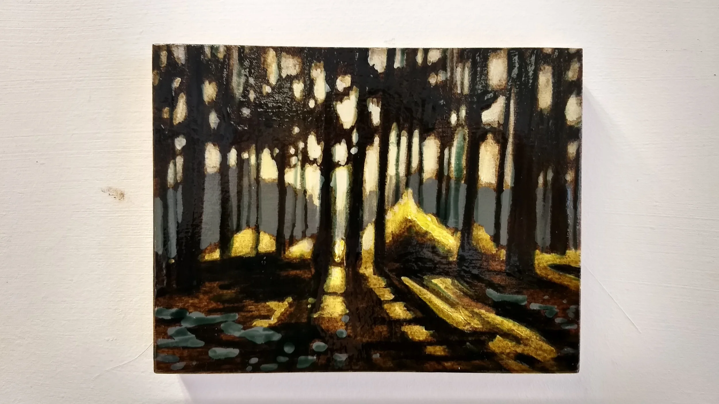 Work on wood 17x13cm Mixed media on plywood Sold