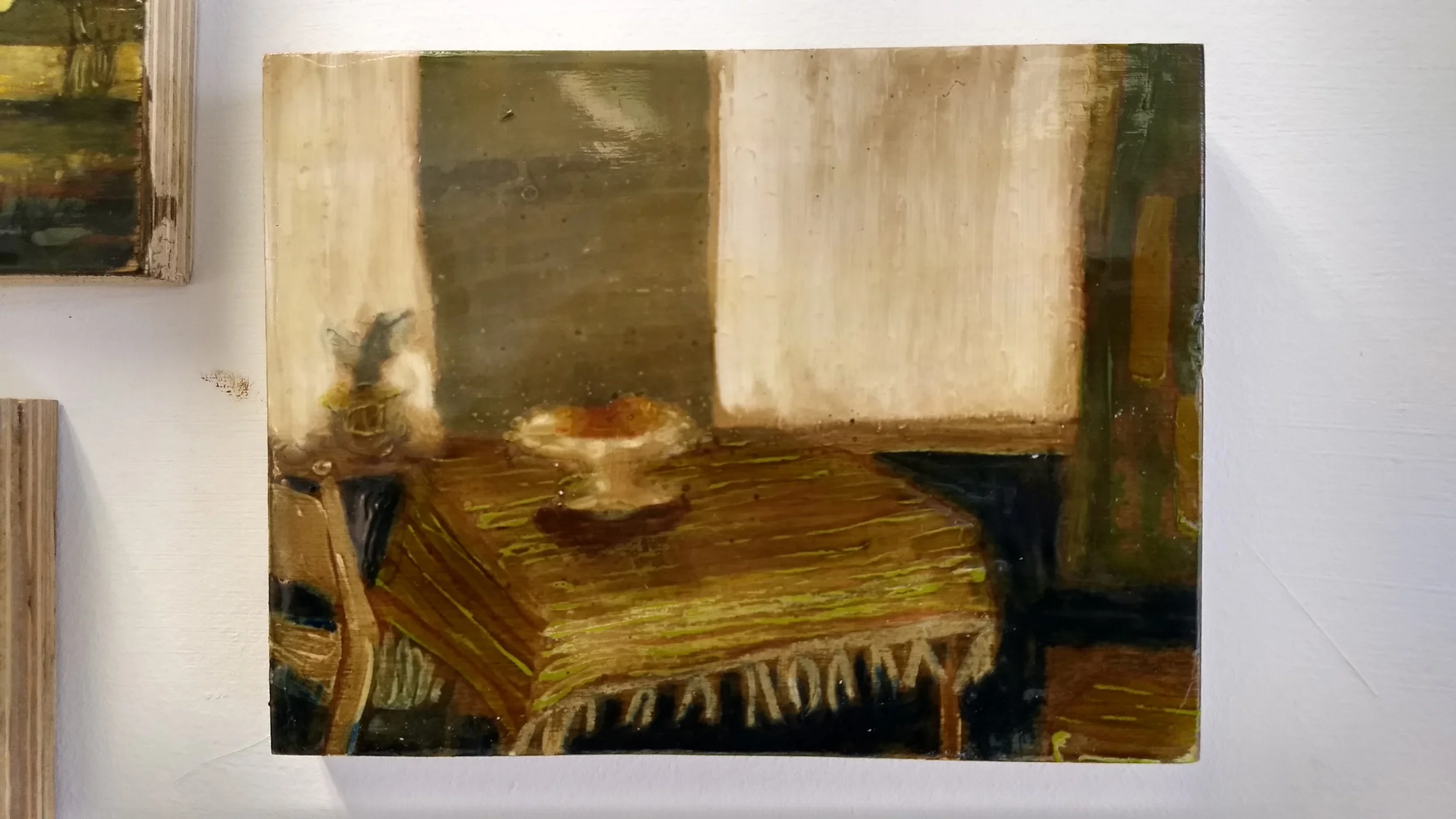 Work on wood 13x17 cm Mixed media Sold