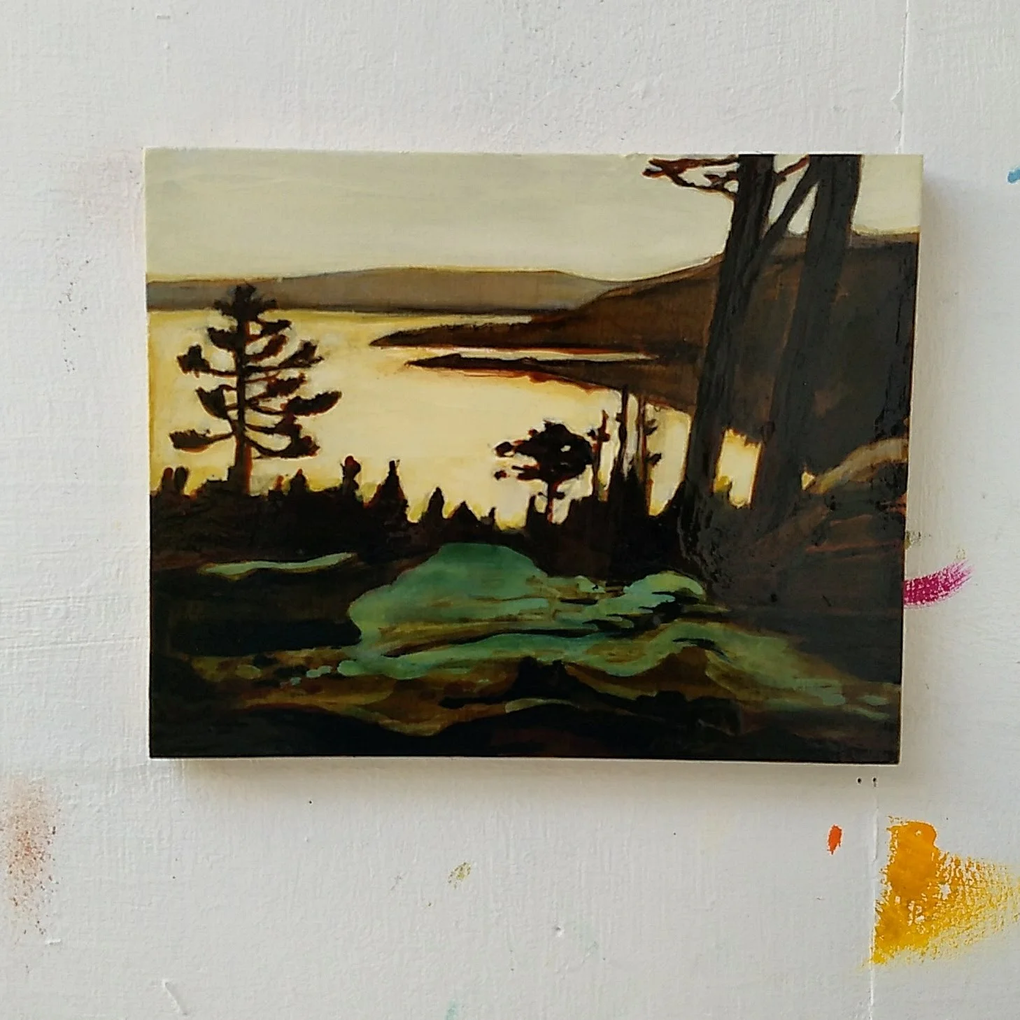 Work on wood 24x30 cm Mixed media Sold