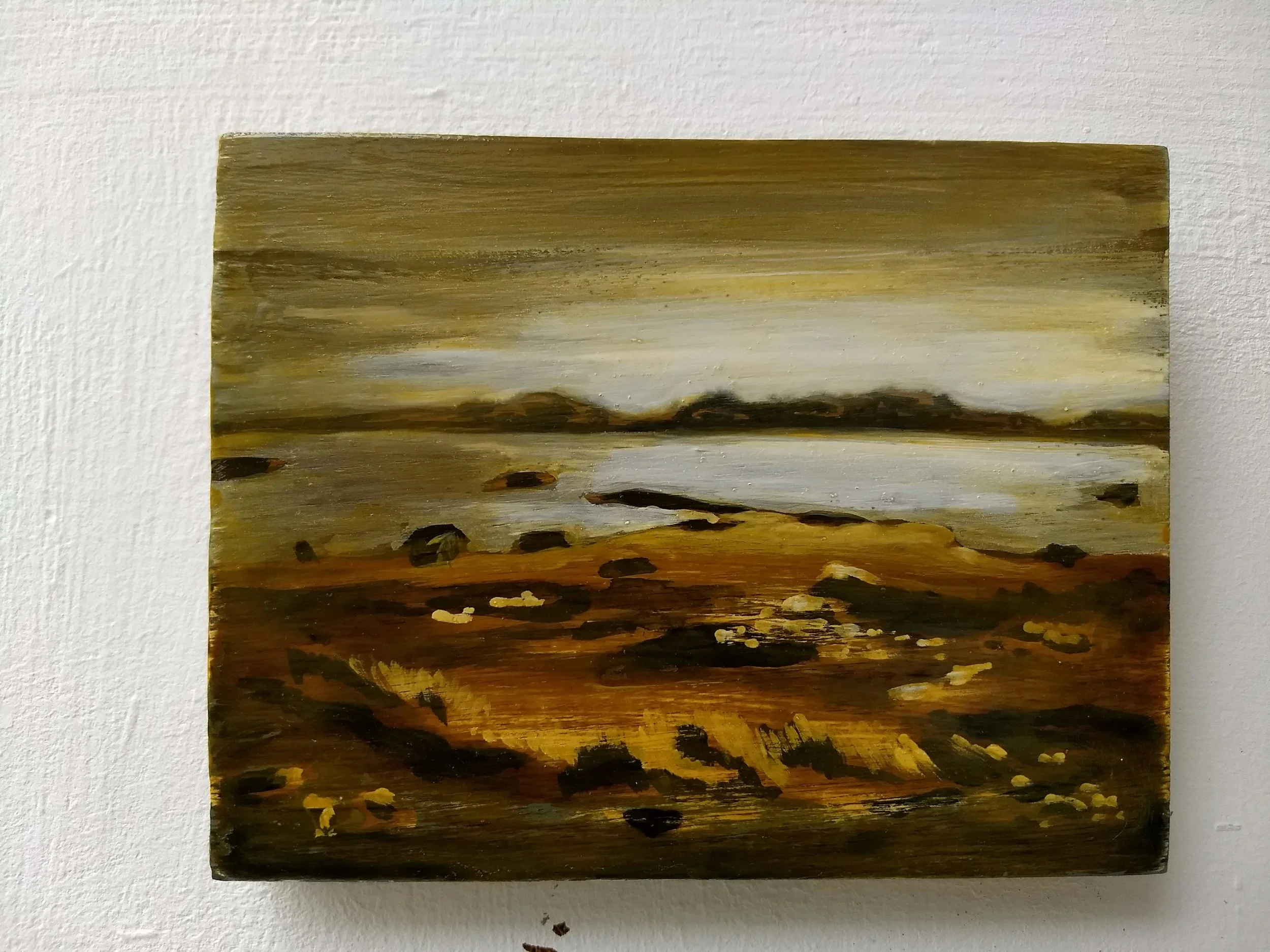 Work on wood 13x17 cm Mixed media