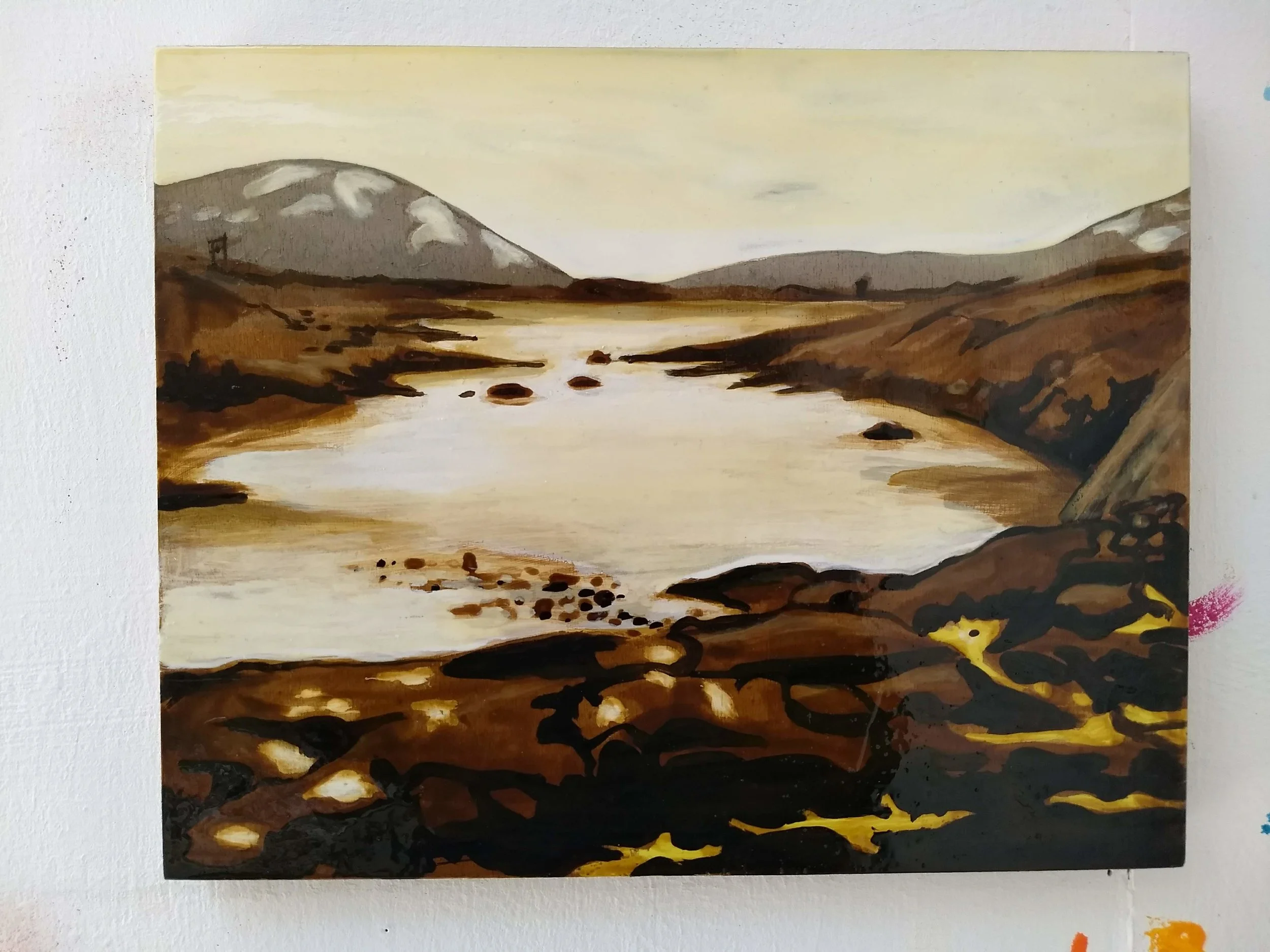 Work on wood 24x30 cm Mixed media