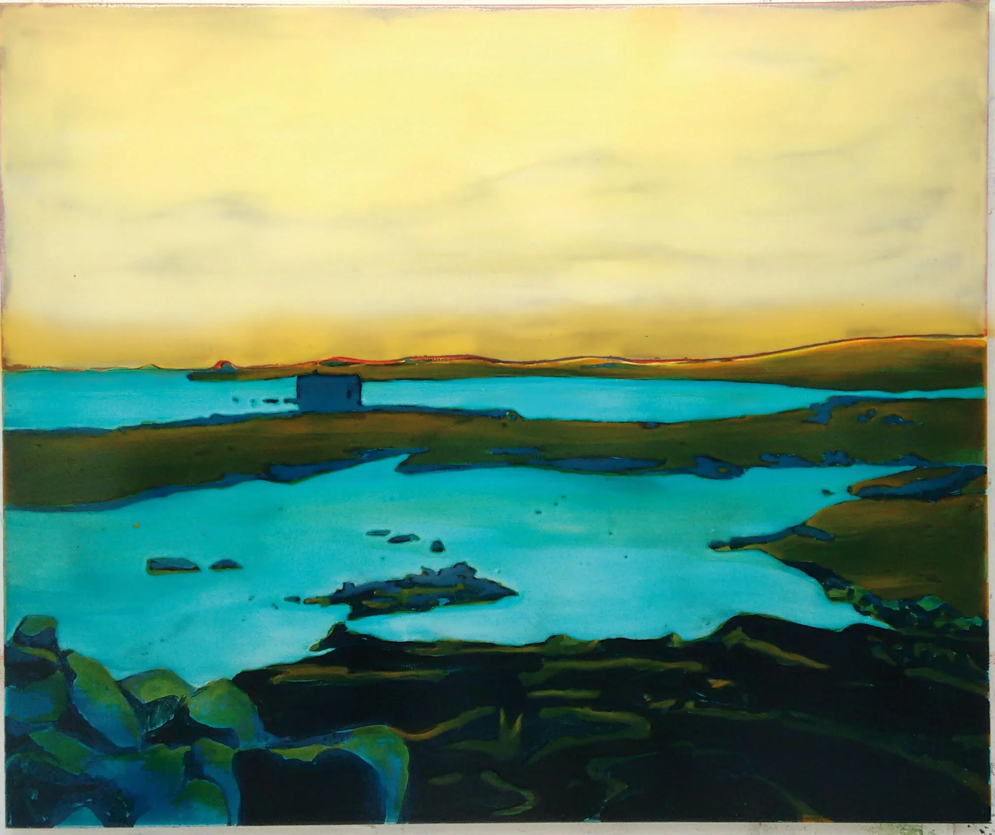 LAKE NORWAY 120 x 100 cm Acrylic and epoxy on canvas Sold