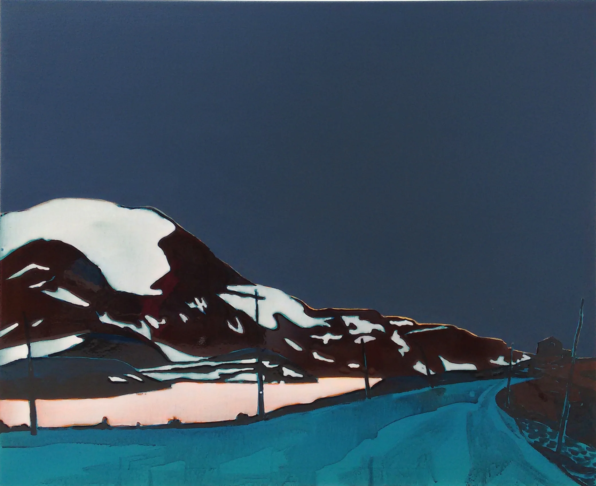 SOGNEFJELLSVEGEN 1 120 x 100 cm acrylic and epoxy on canvas Sold